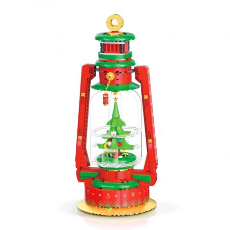 WEIGHT 6003 non  ĐÈN CẮM TRẠI GIÁNG SINH bộ đồ chơi xếp lắp ráp ghép mô hình Christmas 806 khối