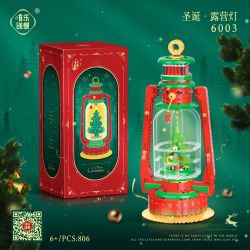 WEIGHT 6003 non  ĐÈN CẮM TRẠI GIÁNG SINH bộ đồ chơi xếp lắp ráp ghép mô hình Christmas 806 khối