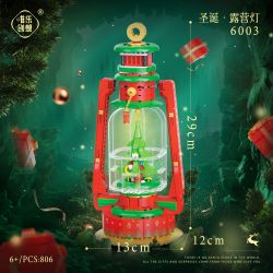 WEIGHT 6003 non  ĐÈN CẮM TRẠI GIÁNG SINH bộ đồ chơi xếp lắp ráp ghép mô hình Christmas 806 khối