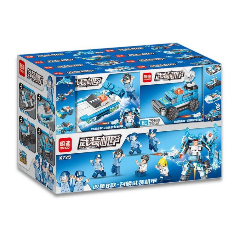 MINGDI K225 non  GIÁP VŨ TRANG 8 KIỂU bộ đồ chơi xếp lắp ráp ghép mô hình Creator Sáng Tạo 413 khối