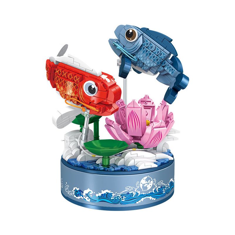 PanlosBrick 656022 Panlos Brick 656022 non  CHĂM SÓC CƠ THỂ KOI bộ đồ chơi xếp lắp ráp ghép mô hình Creator CREATIVE MUSIC BOX CARP BODYGUARD Sáng Tạo 620 khối