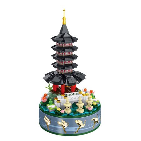 PanlosBrick 656020 Panlos Brick 656020 non  HỒ TÂY NGOẠN MỤC bộ đồ chơi xếp lắp ráp ghép mô hình Creator CREATIVE MUSIC BOX WEST LAKE SCENERY Sáng Tạo 445 khối