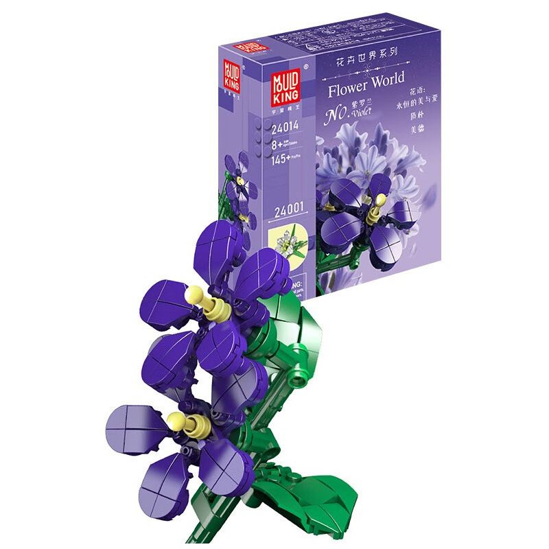 MouldKing 24014 Mould King 24014 non  HOA VIOLET bộ đồ chơi xếp lắp ráp ghép mô hình Flowers FLOWER WORLD VIOLET 145 khối