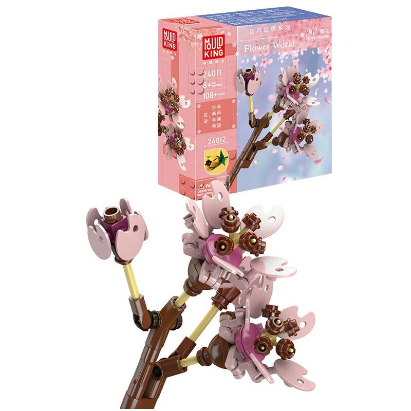 MouldKing 24011 Mould King 24011 non  HOA ANH ĐÀO bộ đồ chơi xếp lắp ráp ghép mô hình Flowers FLOWER WORLD CHERRY BLOSSOMS 108 khối