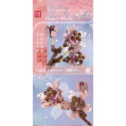 MouldKing 24011 Mould King 24011 non  HOA ANH ĐÀO bộ đồ chơi xếp lắp ráp ghép mô hình Flowers FLOWER WORLD CHERRY BLOSSOMS 108 khối