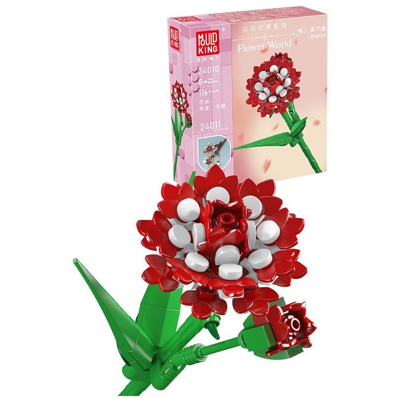 MouldKing 24010 Mould King 24010 non  HOA CẨM CHƯỚNG bộ đồ chơi xếp lắp ráp ghép mô hình Flowers FLOWER WORLD CARNATION 116 khối
