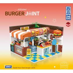 ZHEGAO DZ6028 6028 non  CỬA HÀNG BÁNH MÌ KẸP THỊT bộ đồ chơi xếp lắp ráp ghép mô hình Girl BURGER JOINT Con Gái 652 khối
