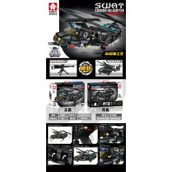 LEYI 81012 non  XẠ THỦ SWAT bộ đồ chơi xếp lắp ráp ghép mô hình Military Army SWAT CHINOOK HELICOPTER Quân Sự Bộ Đội 712 khối