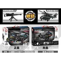 LEYI 81012 non  XẠ THỦ SWAT bộ đồ chơi xếp lắp ráp ghép mô hình Military Army SWAT CHINOOK HELICOPTER Quân Sự Bộ Đội 712 khối