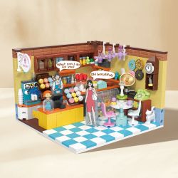 ZHEGAO DZ6026 6026 non  CỬA HÀNG MÓN TRÁNG MIỆNG bộ đồ chơi xếp lắp ráp ghép mô hình Girl DESSERT SHOP Con Gái 638 khối