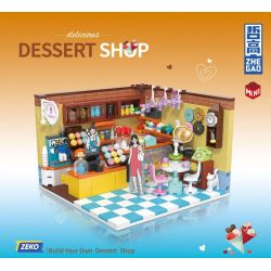 ZHEGAO DZ6026 6026 non  CỬA HÀNG MÓN TRÁNG MIỆNG bộ đồ chơi xếp lắp ráp ghép mô hình Girl DESSERT SHOP Con Gái 638 khối