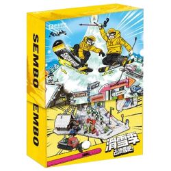 SEMBO 704000 704000A non  CẢNH MÙA TRƯỢT TUYẾT bộ đồ chơi xếp lắp ráp ghép mô hình Sports Thể Thao 2128 khối