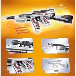 FAIR 6763 non  SÚNG TRƯỜNG PHÓNG THOMSON bộ đồ chơi xếp lắp ráp ghép mô hình 349 khối