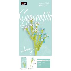 Decool 52040 Jisi 52040 non  XƯỞNG HOA GYPSOPHILA bộ đồ chơi xếp lắp ráp ghép mô hình Flowers FLOWERART STUDIO
