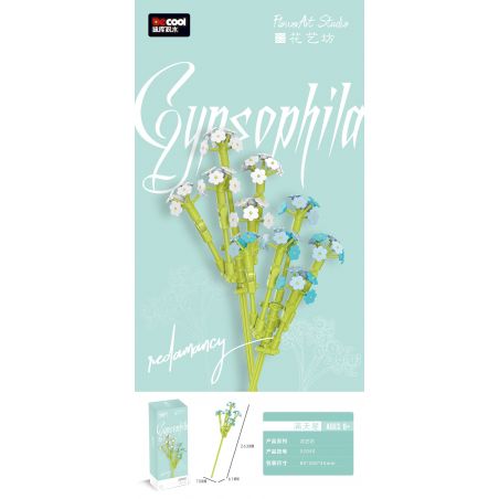 Decool 52040 Jisi 52040 non  XƯỞNG HOA GYPSOPHILA bộ đồ chơi xếp lắp ráp ghép mô hình Flowers FLOWERART STUDIO