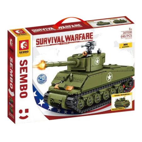 SEMBO 207008 non  XE TĂNG HẠNG TRUNG M4 bộ đồ chơi xếp lắp ráp ghép mô hình Military Army Quân Sự Bộ Đội 649 khối