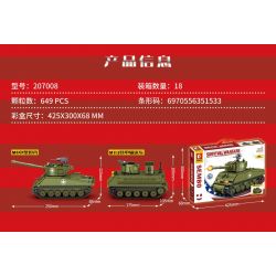 SEMBO 207008 non  XE TĂNG HẠNG TRUNG M4 bộ đồ chơi xếp lắp ráp ghép mô hình Military Army Quân Sự Bộ Đội 649 khối