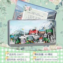 WOMA C0677 0677 non  CHUYẾN TÀU BỐN MÙA bộ đồ chơi xếp lắp ráp ghép mô hình 431 khối