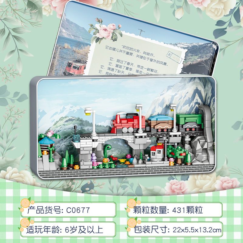 WOMA C0677 0677 non  CHUYẾN TÀU BỐN MÙA bộ đồ chơi xếp lắp ráp ghép mô hình 431 khối