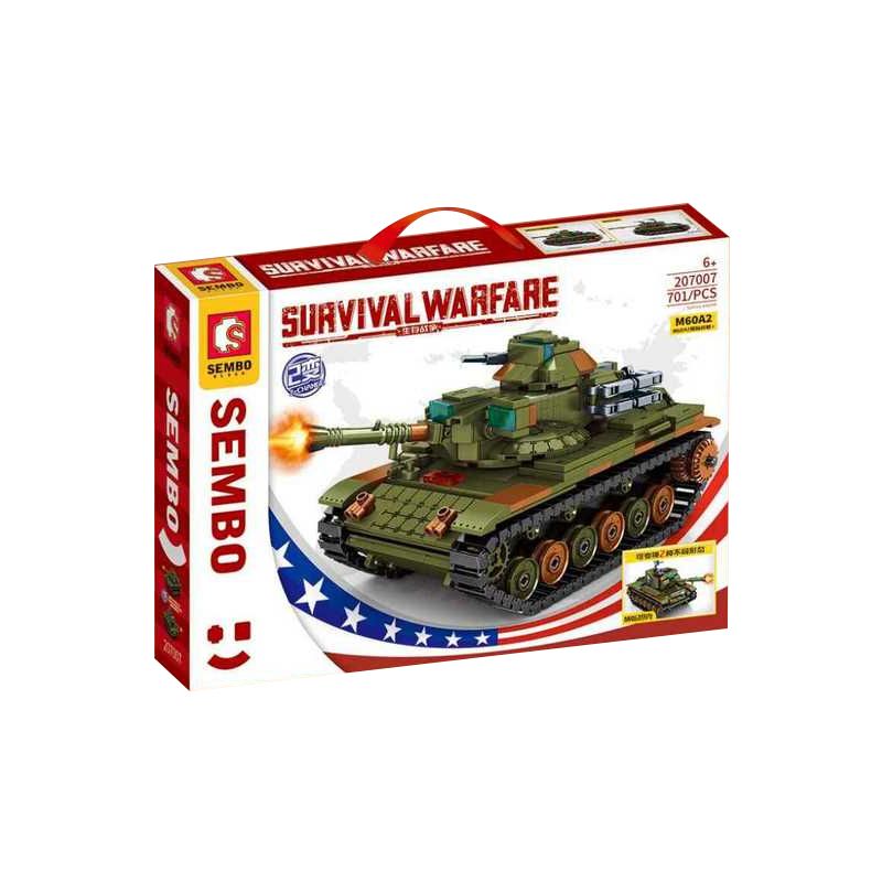 SEMBO 207007 non  XE TĂNG CHIẾN ĐẤU CHỦ LỰC M60A2 "STARSHIP" tỷ lệ 1:14 bộ đồ chơi xếp lắp ráp ghép mô hình Military Army Quân Sự Bộ Đội 701 khối