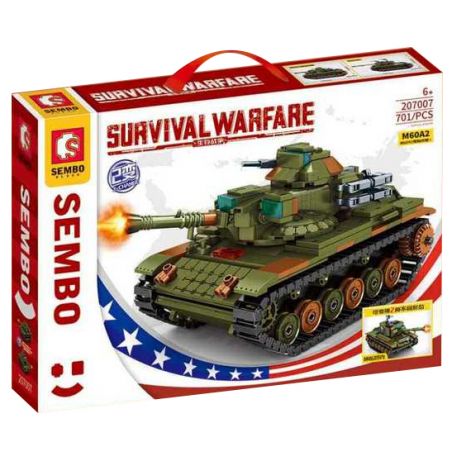 SEMBO 207007 non  XE TĂNG CHIẾN ĐẤU CHỦ LỰC M60A2 "STARSHIP" tỷ lệ 1:14 bộ đồ chơi xếp lắp ráp ghép mô hình Military Army Quân Sự Bộ Đội 701 khối