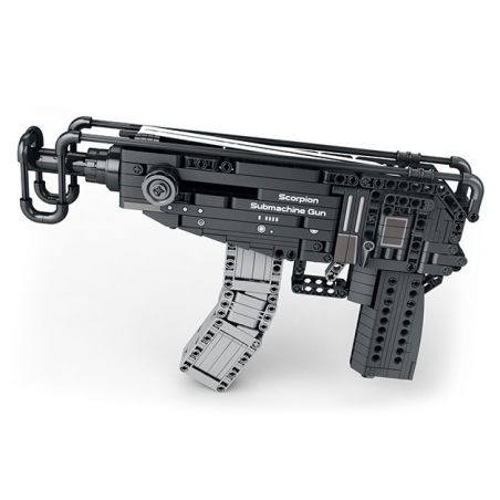 REOBRIX 77029 non  SÚNG TIỂU LIÊN BỌ CẠP bộ đồ chơi xếp lắp ráp ghép mô hình  SCORPION SUBMACHINE GUN Kỹ Thuật Công Nghệ Cao Mô Hình Phương Tiện 566 khối