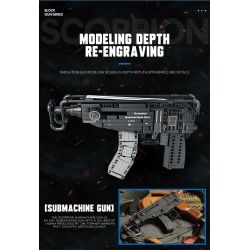 REOBRIX 77029 non  SÚNG TIỂU LIÊN BỌ CẠP bộ đồ chơi xếp lắp ráp ghép mô hình  SCORPION SUBMACHINE GUN Kỹ Thuật Công Nghệ Cao Mô Hình Phương Tiện 566 khối