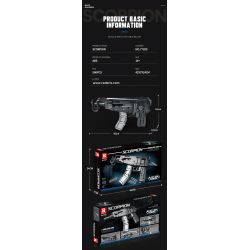REOBRIX 77029 non  SÚNG TIỂU LIÊN BỌ CẠP bộ đồ chơi xếp lắp ráp ghép mô hình  SCORPION SUBMACHINE GUN Kỹ Thuật Công Nghệ Cao Mô Hình Phương Tiện 566 khối