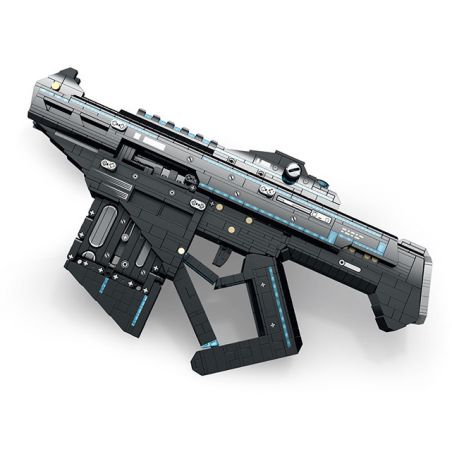 REOBRIX 77007 non  SÚNG NỔ PHÓNG bộ đồ chơi xếp lắp ráp ghép mô hình  EJECTION BURST GUN SUBMACHINE Kỹ Thuật Công Nghệ Cao Mô Hình Phương Tiện 1508 khối