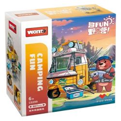 WOMA C0299 0299 non  XE NẢY GẤU NÂU bộ đồ chơi xếp lắp ráp ghép mô hình 667 khối