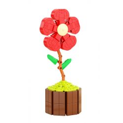 QIZHILE 92017 non  HOA LỚN MÀU ĐỎ bộ đồ chơi xếp lắp ráp ghép mô hình Flowers BIG RED FLOWER