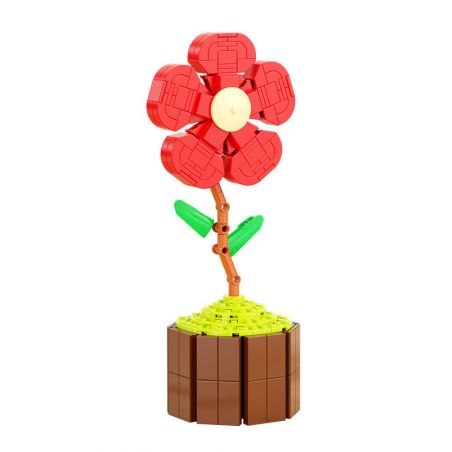 QIZHILE 92017 non  HOA LỚN MÀU ĐỎ bộ đồ chơi xếp lắp ráp ghép mô hình Flowers BIG RED FLOWER