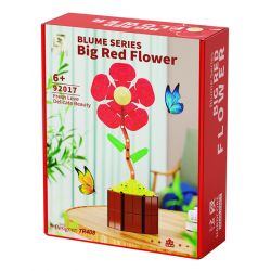 QIZHILE 92017 non  HOA LỚN MÀU ĐỎ bộ đồ chơi xếp lắp ráp ghép mô hình Flowers BIG RED FLOWER