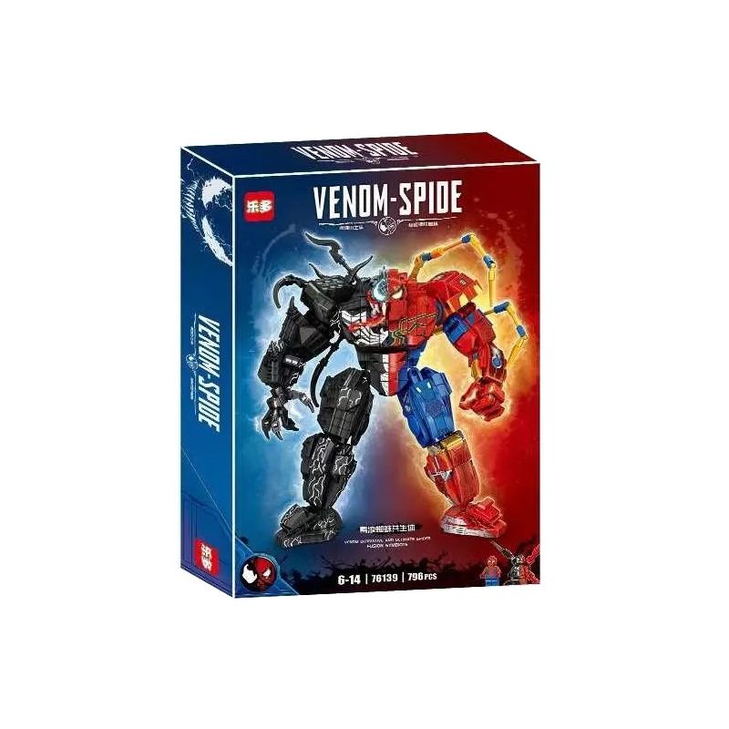 LEDUO K076139 076139 non  SYMBIOTE NHỆN ĐỘC bộ đồ chơi xếp lắp ráp ghép mô hình Spider-Man VENOM-SPIDER Người Nhện 816 khối