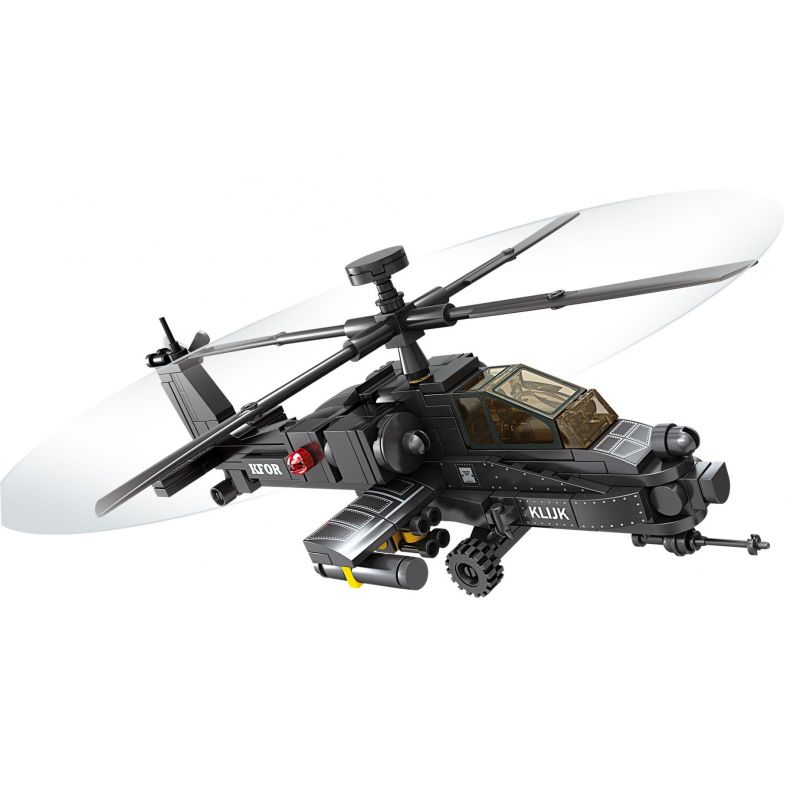 Kazi KY84134 84134 non  CHIẾN HẠM AH-64 APACHE bộ đồ chơi xếp lắp ráp ghép mô hình Military Army Quân Sự Bộ Đội 230 khối