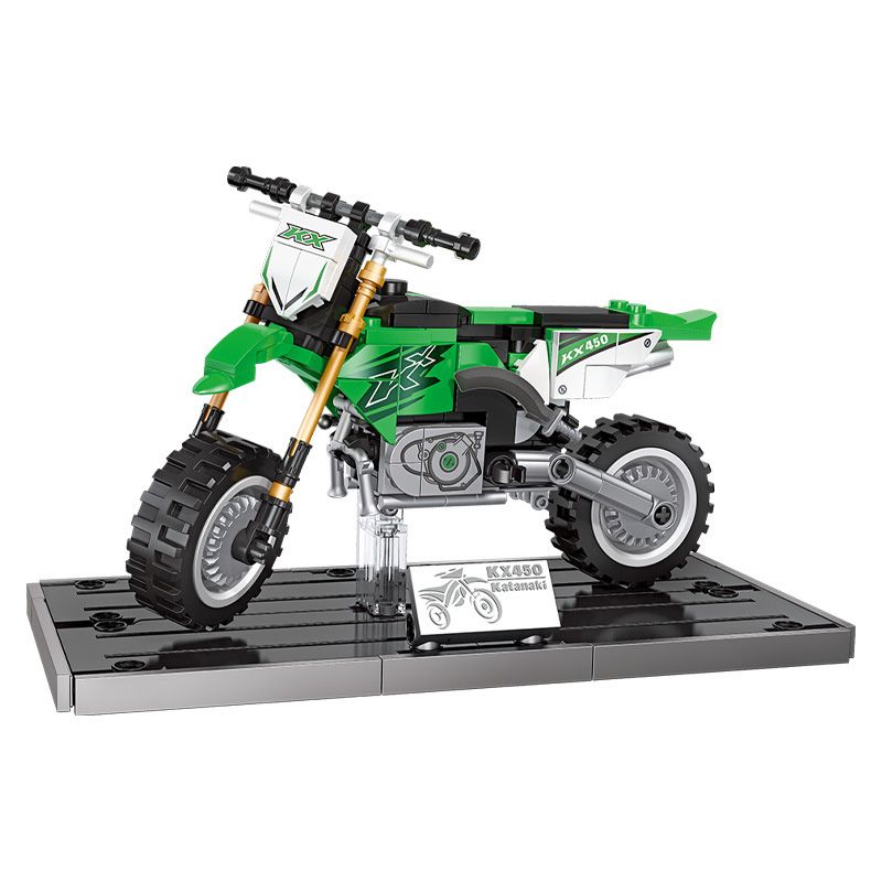 JIESTAR 92301 non  XE MÔ TÔ KAWASAKI KX450 bộ đồ chơi xếp lắp ráp ghép mô hình 229 khối