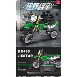JIESTAR 92301 non  XE MÔ TÔ KAWASAKI KX450 bộ đồ chơi xếp lắp ráp ghép mô hình 229 khối