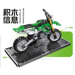 JIESTAR 92301 non  XE MÔ TÔ KAWASAKI KX450 bộ đồ chơi xếp lắp ráp ghép mô hình 229 khối