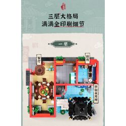 KEEPPLEY K18003 18003 non  VƯỜN HERMECCA bộ đồ chơi xếp lắp ráp ghép mô hình Modular Buildings NEW CHINESE STYLE STREETSCAPE Mô Hình Nhà Cửa 1962 khối