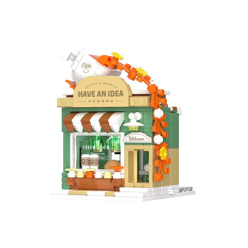 WEKKI 516602 non  QUÁN CÀ PHÊ ĐẦY CẢM HỨNG bộ đồ chơi xếp lắp ráp ghép mô hình Creator HAVE AN IDEA Sáng Tạo 307 khối