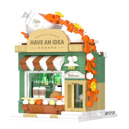 WEKKI 516602 non  QUÁN CÀ PHÊ ĐẦY CẢM HỨNG bộ đồ chơi xếp lắp ráp ghép mô hình Creator HAVE AN IDEA Sáng Tạo 307 khối