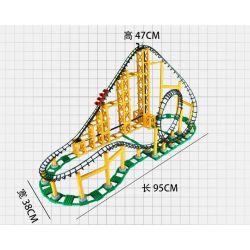 CDX 004 non  TÀU LƯỢN SAIWEI bộ đồ chơi xếp lắp ráp ghép mô hình SIDEWINDER ROLLER COASTER 848 khối