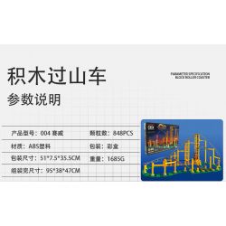 CDX 004 non  TÀU LƯỢN SAIWEI bộ đồ chơi xếp lắp ráp ghép mô hình SIDEWINDER ROLLER COASTER 848 khối