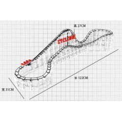 CDX 001 non  CƠN LỐC TÀU LƯỢN SIÊU TỐC bộ đồ chơi xếp lắp ráp ghép mô hình CYCLONE ROLLER COASTER 889 khối