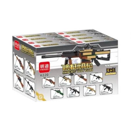 MINGDI K220 non  8 LOẠI SÚNG BẮN TỈA bộ đồ chơi xếp lắp ráp ghép mô hình Military Army Quân Sự Bộ Đội 451 khối