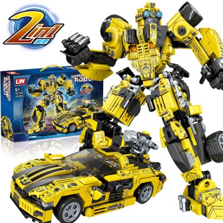 LW 7042 non  ROBOT PHÁ HỦY BUMBLEBEE bộ đồ chơi xếp lắp ráp ghép mô hình Transformers DEFORMATION ROBOT Robot Đại Chiến Người Máy Biến Hình 528 khối