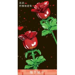 MouldKing 24005 Mould King 24005 non  HOA HỒNG bộ đồ chơi xếp lắp ráp ghép mô hình Flowers FLOWER WORLD ROSE 131 khối