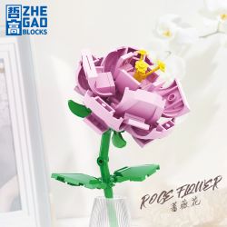 ZHEGAO DS1008 1008 non  HOA HỒNG bộ đồ chơi xếp lắp ráp ghép mô hình 73 khối