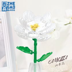 ZHEGAO DS1002 1002 non  HOA TRÀ bộ đồ chơi xếp lắp ráp ghép mô hình CAMELLIA 78 khối
