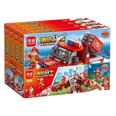 MINGDI C050 non  LÍNH CỨU HỎA bộ đồ chơi xếp lắp ráp ghép mô hình Fire Rescure 1067 khối